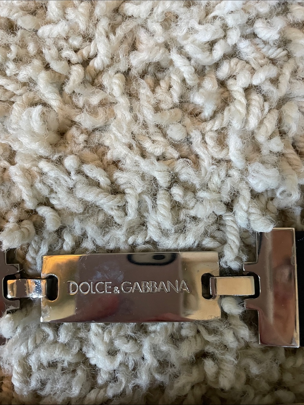 Dolce & Gabbana Silver Metal Bracelet Clasp Plate belt from Paris